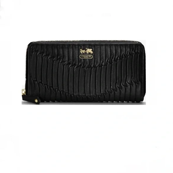 Coach Black Pleated Wallet - Picture 1 of 4